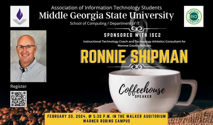 Ronnie Shipman coffeehouse event flyer.